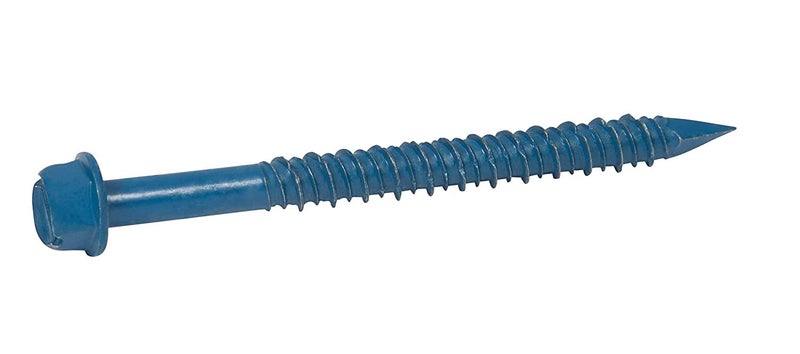 CONFAST 3/16" x 3-3/4" Hex Head Concrete Screw Anchor with Drill Bit for Anchoring to Masonry, Block or Brick (100 per Box) - Image 1